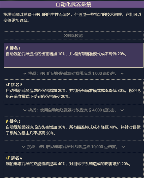 星空自动武器系统技能作用